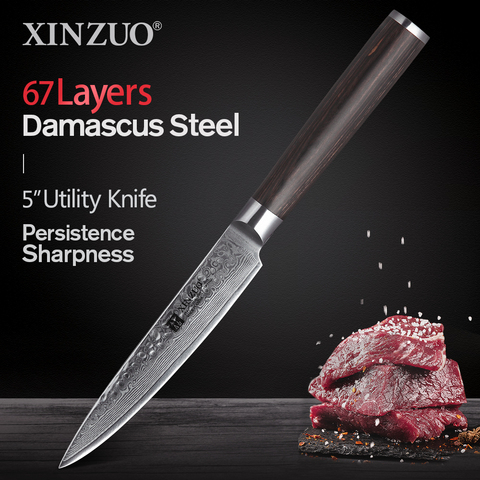 XINZUO couteaux de Chef de cuisine japonais, couteau utilitaire 5 