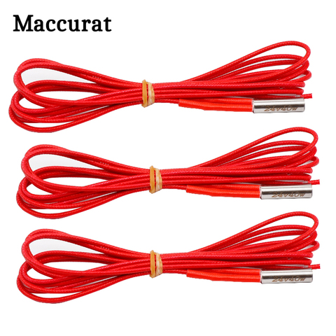 Cartouche chauffante pour imprimante 3D, 2 pièces, 12V/24V 40W 6x20mm 1m, pour extrudeuse PT100 HOTEND Volcano MK8 MK9 12V 24V 40W ► Photo 1/6