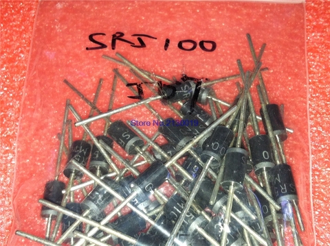 Diode schottky, 100 pièces/lot, entrée dans le boîtier, 5A/100V, DO-27, SB5100, bonne qualité, en Stock ► Photo 1/1