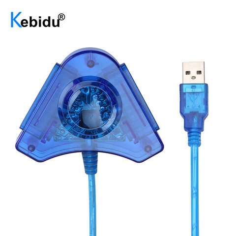 Kebidu USB contrôleur Gamepad adaptateur câble de convertisseur pour PlayStation 2 PS1 PS2 Joypad vers PC jeux double Ports avec pilote CD ► Photo 1/5