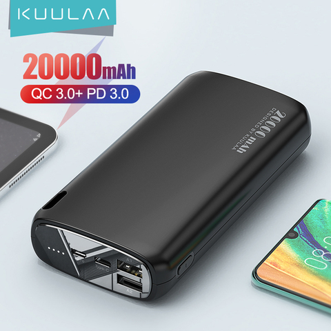 KUULAA chargeur de batterie externe 20000 mAh chargeur portatif de batterie de téléphone Portable de paupérine de charge 20000 mAh pour Xiaomi Mi ► Photo 1/6