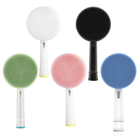 Brosse de nettoyage du visage en Silicone, outil de massage et de nettoyage du visage, Compatible avec la brosse à dents électrique oral-b (5 couleurs) ► Photo 1/6