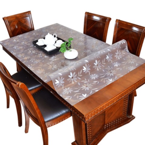 Nappe de table en PVC, épais transparent cosmos 1.5mm, imperméable à l'eau, imperméable à l'huile, tapis de protection en verre souple, personnalisée ► Photo 1/6