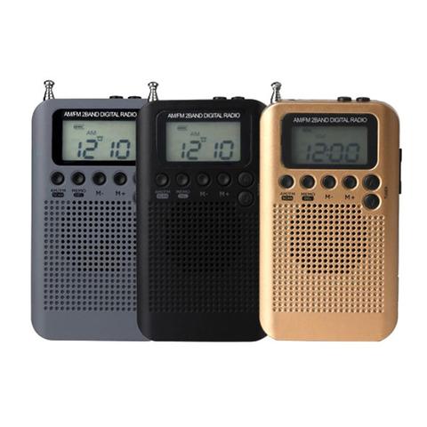 HRD-104 Mini Portable affichage LCD numérique double bande AM FM récepteur Radio stéréo ► Photo 1/6