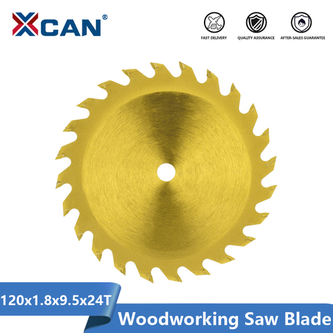 XCAN – lame de scie circulaire TCT à pointe carbure, 120mm, 24T, pour la coupe du bois, disque de coupe en titane revêtu ► Photo 1/6