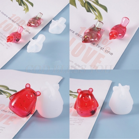 Bricolage décorations de bureau artisanat faisant outil cristal époxy résine moule 3D animaux oiseaux ours ornement pendentif Silicone moule ► Photo 1/6