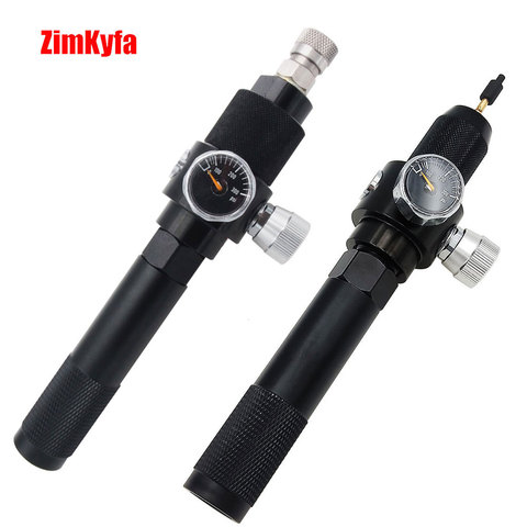 Configuration de l'adaptateur Co2, Capsule de Co2 12g à Airsoft BB Gun adaptateur de chargeur de remplissage rapide avec régulateur 0-200 PSI et QD femelle 8mm ► Photo 1/6