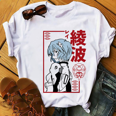 Kawaii Ayanami Rei drôle Anime t-shirt hommes blanc décontracté à manches courtes t-shirt homme manga eva unisexe Harajuku streetwear teeshirt ► Photo 1/6