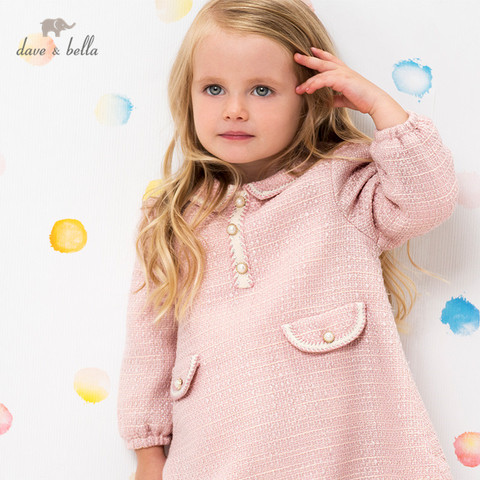 DBM15767 dave bella hiver bébé fille mignon robe à glissière enfants mode robe de soirée enfants infantile lolita vêtements ► Photo 1/6