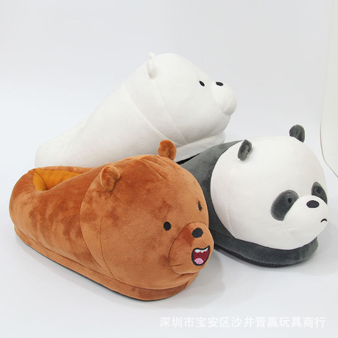 Chaussures Cosplay pour femmes/hommes, pantoufles en coton pour adultes, chaussures en peluche Animal domestique, pantoufles Style Anime Panda polaire ours ► Photo 1/6