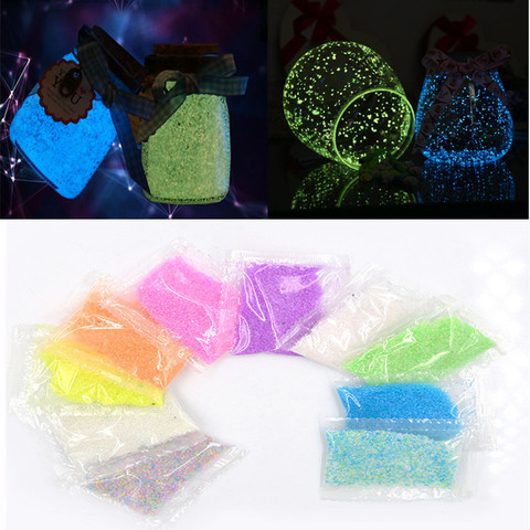 10g sable lumineux lueur dans la partie sombre bricolage peinture brillante étoile souhaitant bouteille particules fluorescentes jouets livraison directe ► Photo 1/6