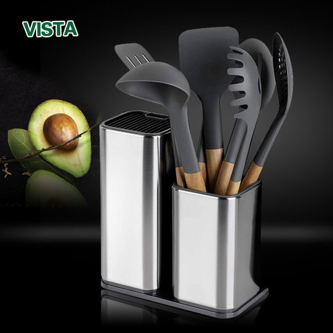 Support de couteau pour couteaux de cuisine, en acier inoxydable, bloc de support porte-couteau, accessoires de cuisine haut de gamme ► Photo 1/6
