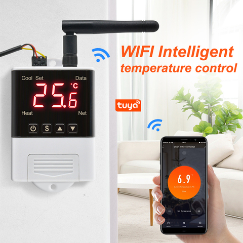 Thermostat intelligent Wifi Humdistat AC 110V 220V, régulateur numérique de température et d'humidité, incubateur, régulateur de chauffage et de refroidissement ► Photo 1/6