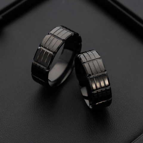 Bagues en acier inoxydable avec revêtement noir, bijoux tendance pour hommes, offre spéciale ► Photo 1/6