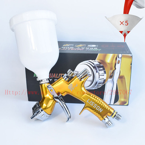Pulvérisateur de peinture GTI pro lite TTS doré, pistolet d'air à base d'eau, avec buse TE20/T110, 1.3mm ► Photo 1/6