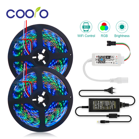 Kit de bandes lumineuses LED, DC 12V WS2811, RGB, contrôleur APP, adressable individuellement, avec contrôleur WiFi et adaptateur ► Photo 1/6