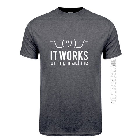 Hommes d'été T-shirts Drôle Geek Ça marche sur ma machine T-Shirt Tshirt Hommes Coton O Cou Programmeur Top T-Shirts ► Photo 1/6