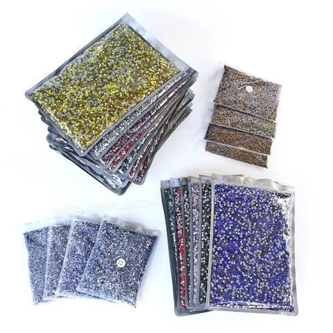 Strass correcteurs à chaud, grand paquet en vrac, 14400 pièces ss16 ss20, dos plat, cristaux strass paillettes, pierre pour bricolage, vêtement en tissu, vente en gros ► Photo 1/6