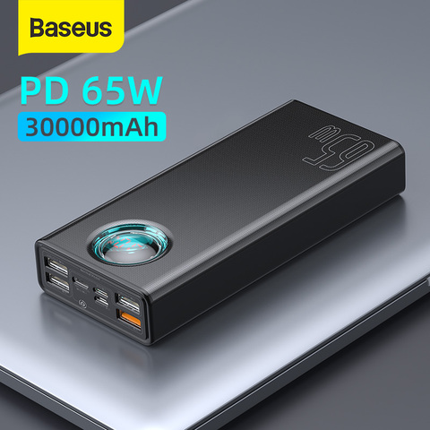 Baseus 65W batterie externe 30000mAh PD charge rapide FCP SCP Powerbank chargeur externe Portable pour Smartphone ordinateur Portable tablette ► Photo 1/6