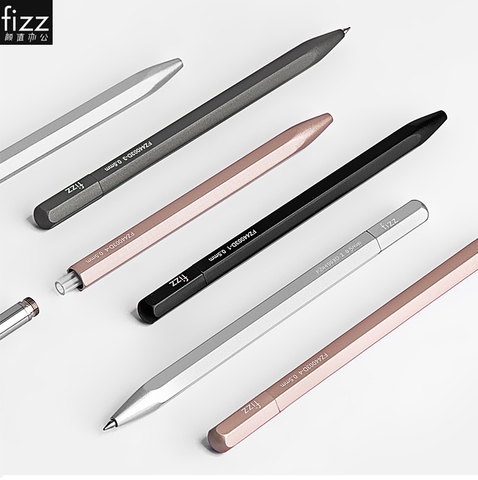 Fizz-stylo de Gel de métal, recharge, 0.5MM, en alliage d'aluminium polygone, encre noire, pour Xiaomi, bureau étudiants ► Photo 1/6