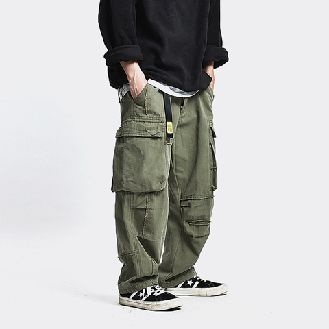 Pantalon Cargo multi-poches Style Safari pour homme, pantalon de travail ample, Streetwear décontracté ► Photo 1/6