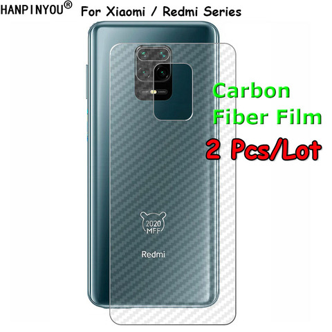 Protecteur d'écran arrière autocollant 3D en Fiber de carbone, 2 pièces, pour Xiaomi Mi Redmi Note 9S 9 K30 10 8A Black Shark 3 Poco X2 Pro Max 5G ► Photo 1/6