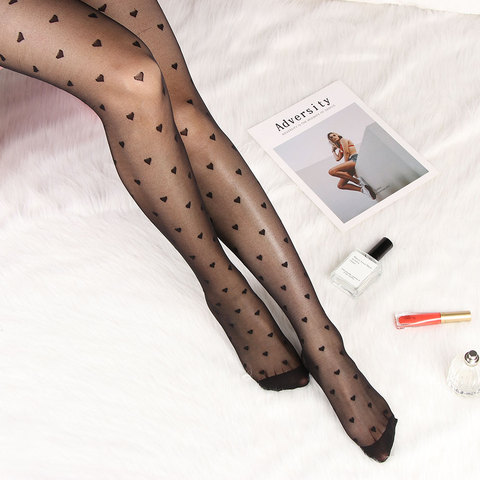 Sexy femmes collants classique petit à pois soie bas mince Vintage Faux tatouage cuisse pure collants femme élastique bonneterie ► Photo 1/6