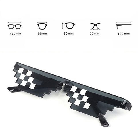 3/6 Bit Thug vie lunettes de soleil Pixelated hommes femmes marque fête lunettes mosaïque UV400 Vintage lunettes unisexe cadeau jouet lunettes ► Photo 1/6