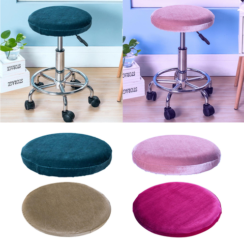 Velours élastique chaise ronde tabouret de Bar housse housse de protection 30-38cm ► Photo 1/6