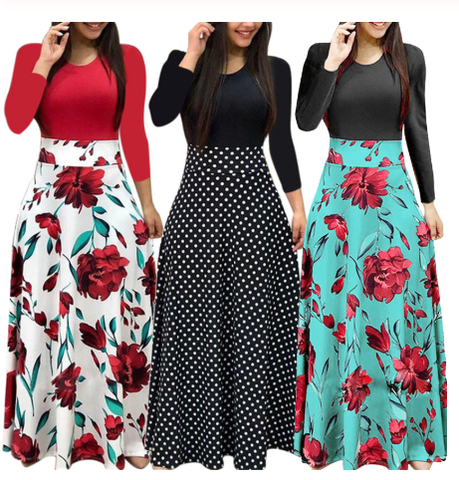 Robe longue de soirée pour femmes, grande taille, imprimé floral, décontractée, moulante, élégante, Sexy, Maxi, automne, 2022 ► Photo 1/6