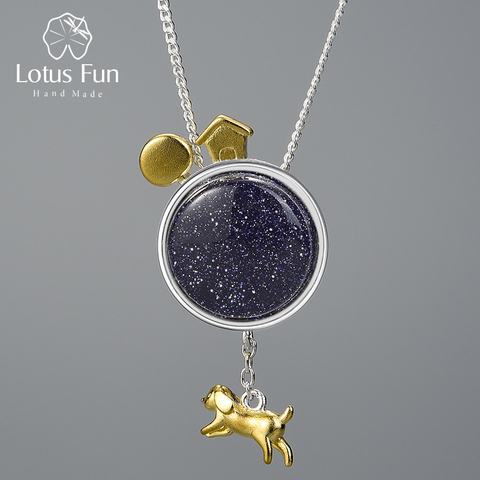 Lotus Fun – pierres précieuses naturelles en argent Sterling 925, bijoux fins faits à la main pour chiens, pendentif Escape of the Earth sans collier ► Photo 1/6