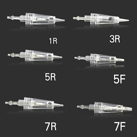 Cartouche d'aiguilles à pression pour maquillage Permanent, 10/100 pièces, bouton de micro-aiguille, pour les lèvres et les sourcils ► Photo 1/6