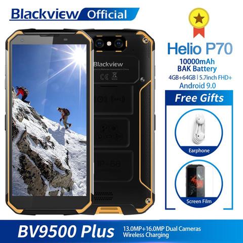 Blackview BV9500 Plus Helio P70 Octa Core smartphone, 10000 mAh, IP68 étanche, 5.7 pouces FHD 4 Go + 64 Go Android 9.0, téléphone portable ► Photo 1/6