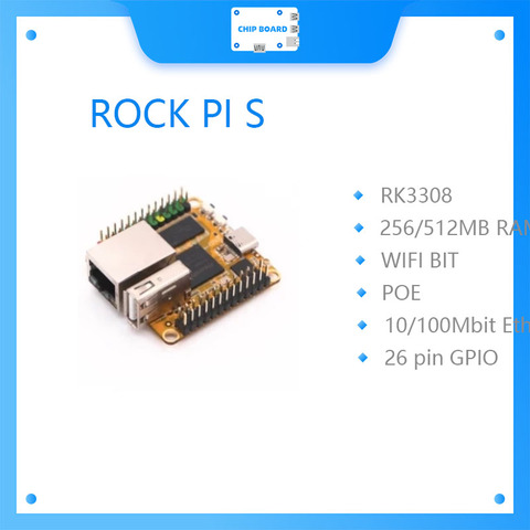 Carte de développement de puce RK3308 SBC ROCK PI S V1.2, 256 mo sans Wifi, Bluetooth, Version ► Photo 1/2