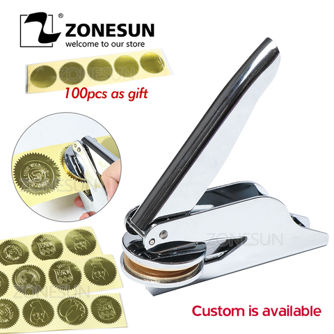 ZONESUN personnalisé en laiton gaufrage timbre Logo personnalisé Embosser sceau timbre pour lettre enveloppe de mariage Document Invitation carte ► Photo 1/6