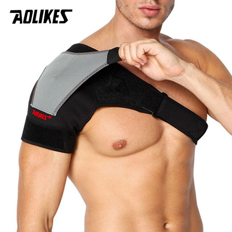 Djustable – coussinet de ceinture respirant pour hommes et femmes, pour le sport, soutien de l'épaule unique, attelle dorsale, Bandage noir ► Photo 1/6