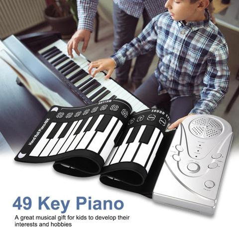 Piano numérique pliable en Silicone, 49 touches, pliable, USB, électronique, facile à prendre, Instrument de musique MIDI ► Photo 1/6