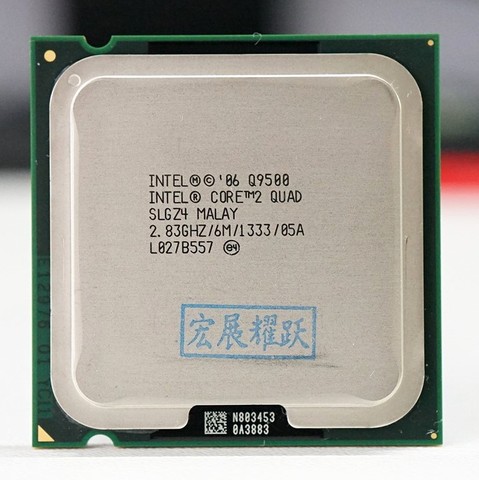 Ordinateur PC Intel Core2 Quad processeur Q9500 (Cache 6 M, 2.83 GHz, 1333 MHz FSB) LGA775 CPU de bureau ► Photo 1/2