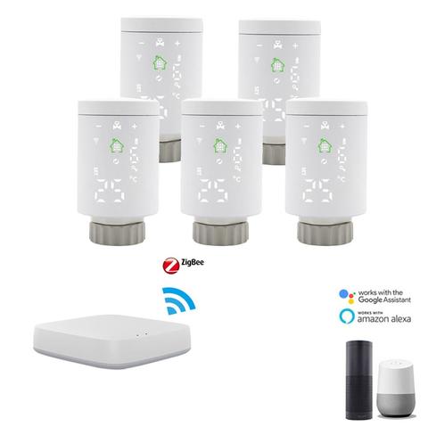 Actionneur thermostatique de radiateur TRV, Thermostat Zigbee avec Hub TUYA Gateway, Design gris à la mode ► Photo 1/6