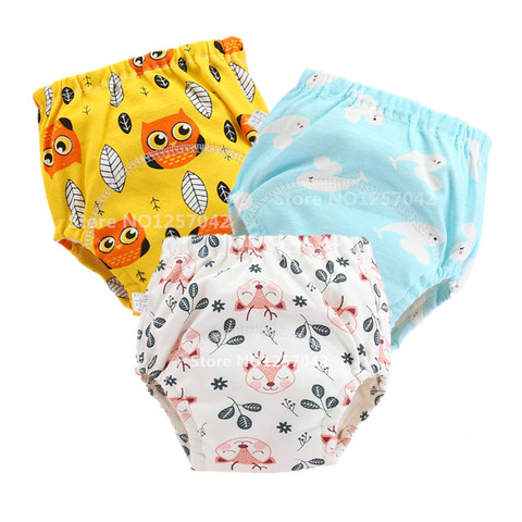 Jolies couches réutilisables en tissu pour bébé, lavables, pour nourrissons, pantalons d'entraînement en coton ► Photo 1/5