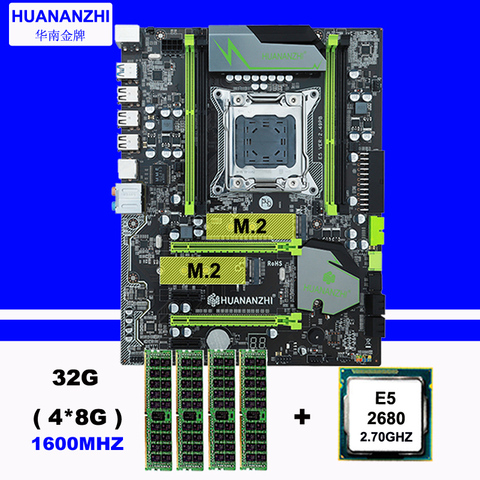 HUANAN – carte mère X79, avec emplacement M.2, processeur Intel Xeon E5 2680 2.7GHz, RAM 32 go (4x8 go) 1600 RECC, promotion ► Photo 1/6