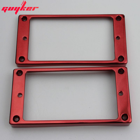 2 pièces rouge pick-up anneaux de montage pour Humbucker métal pont et cou micros couverture cadre incurvé ensemble remplacement guitare électrique ► Photo 1/6