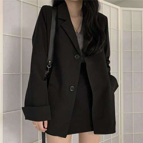 Livraison gratuite nouveau automne mode noir formel Blazer costume travail usure dame manteau femmes veste mince bureau casual manteaux ► Photo 1/6