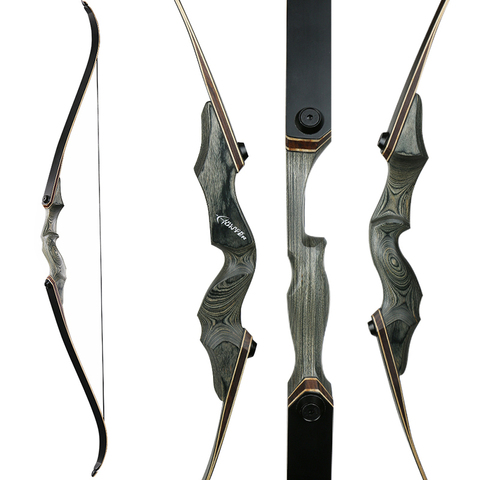 Arc de chasse Recurve pour gauchers/droitiers, en bois, pour adultes, cible de tir en plein air, pratique ► Photo 1/6