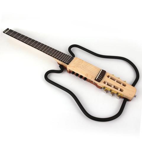 Guitare électrique classique silencieuse sans tête avec cordes en nylon, pliable et portable, avec effet intégré, pour voyage, livraison gratuite ► Photo 1/6