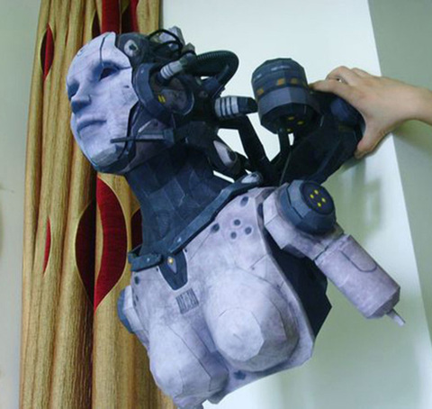 3D Papier Modèle Star Terran Femme Adjudant Modèle À La Main bricolage dimensions finales 54 cm Grand jouets en papier ► Photo 1/4