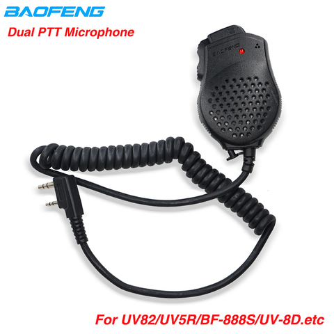 Baofeng – micro pour talkie-walkie UV 82, 2 pièces, Original, double haut-parleur PTT, accessoires de Radio, UV82 UV-H9 BF-888S UV-5R pro ► Photo 1/6