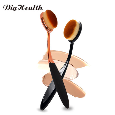 Dighealth-brosse de maquillage ovale, brosse à maquillage, brosse à dents douce, cosmétique, pour fond de teint en poudre synthétique, pour femme ► Photo 1/6