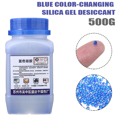 500g réutilisable Gel de silice déshydratant absorbant l'humidité perles étanche à l'humidité sec pour vêtements Instruments bijoux livres ► Photo 1/6