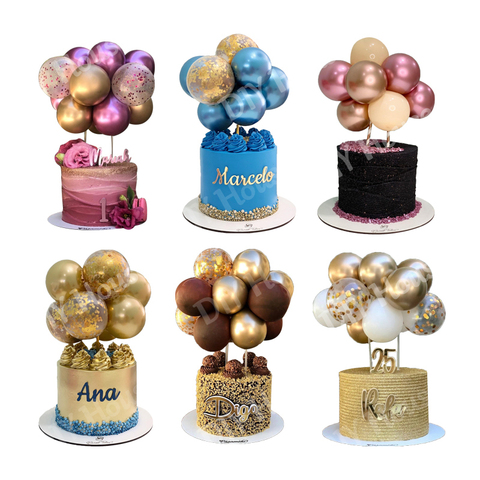 10 pièces 5 pouces métal ballon gâteau Topper nuage forme confettis ballons pour anniversaire bébé douche mariage fête décor fournitures pour la maison ► Photo 1/6